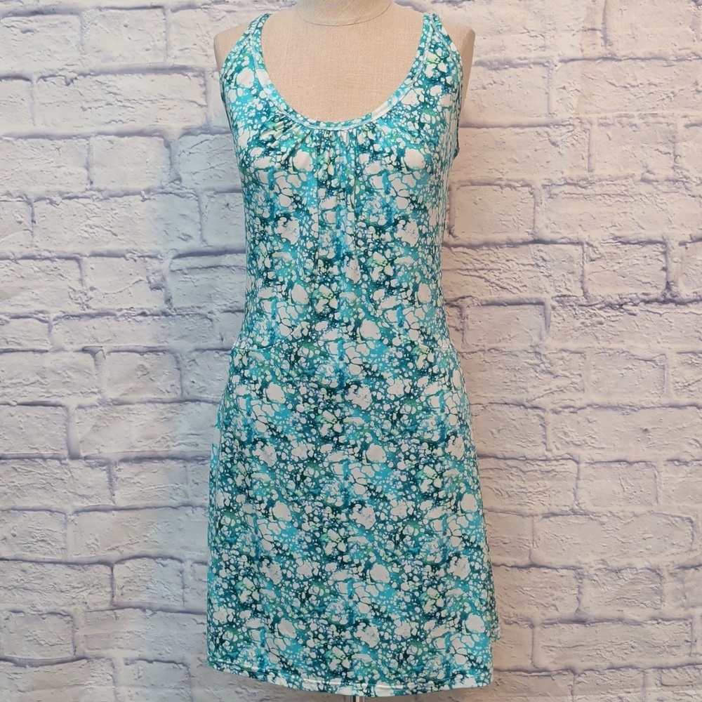 Exofficio Abstract Teal Active Dress - Size Large (12/14)